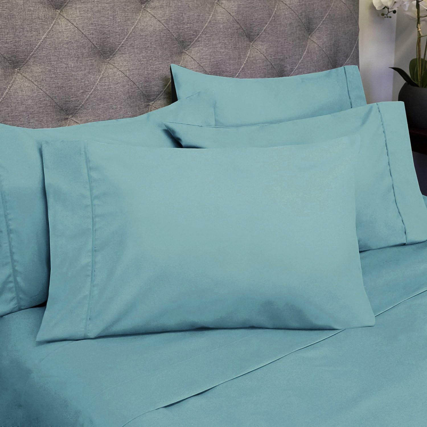 King Size Bed Sheets - 6 Piece 1500 Supreme Collection Fine Brushed Microfiber Deep Pocket King Sheet Set Bedding - 2 Extra Pillow Cases…