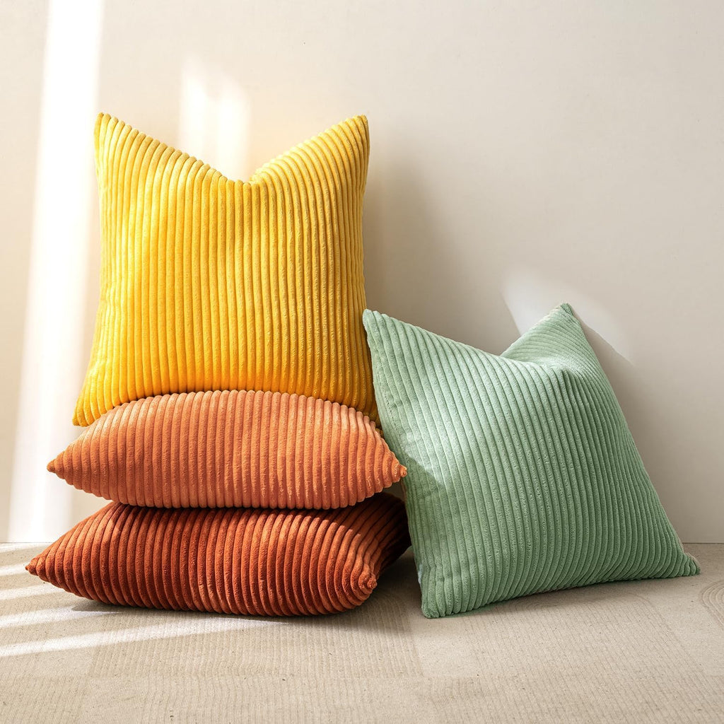 Miulee Decorative Throw Pillow Covers 18x18 Inch Set of 4, Vibrant Cushion Covers Vintage Retro Home Decor, Mix and Match Color Clash Desig…