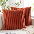 Miulee Faux Fur Decorative Throw Pillow Covers 18x18 Inch Set of 2, Retro Vintage Boho Home Decor Soft Plush Couch Pillows Cozy Fluffy Cush…
