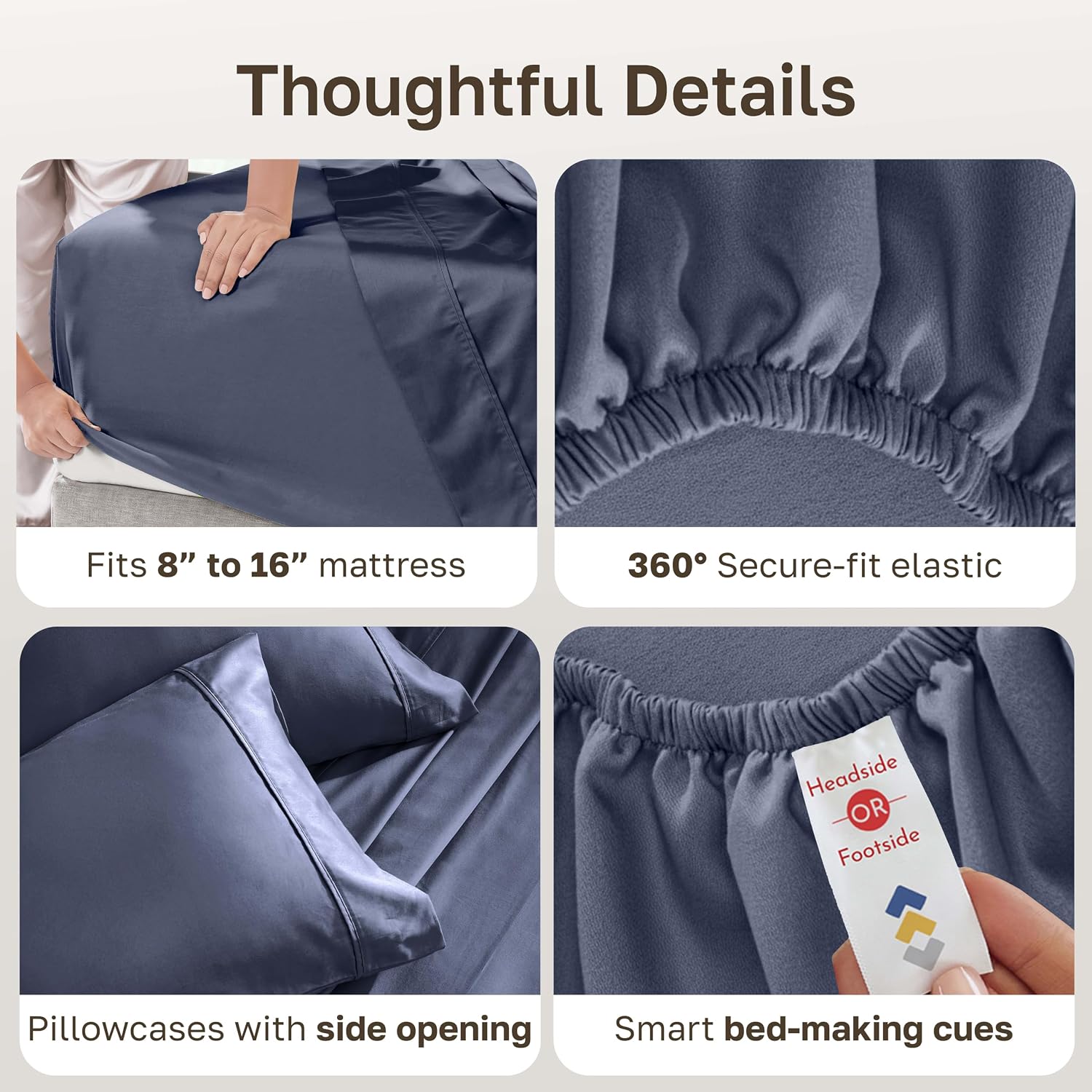 CaliforniaDesignDen California Design Den Soft 100% Cotton King Size Bed Sheets Set, 400 TC Good Housekeeping Award Winner, Smooth Sateen F…