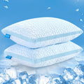 QUTOOL Double Sided Cooling Pillow for Hot Sleepers, Shredded Memory Foam Pillows Queen Size Set of 2, Adjustable Soft & Firm Gel Bed…