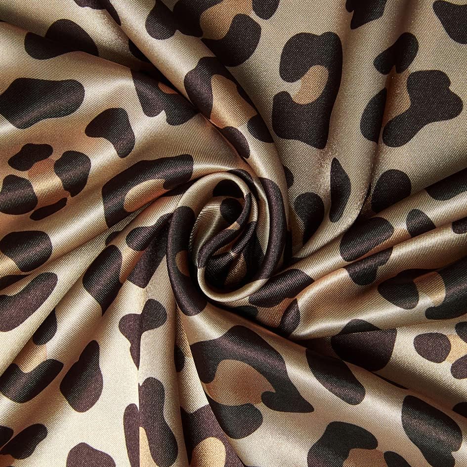 Lcbd Satin Body Pillow Case for Hair and Skin, Gold Leopard Printed Silk Satin Body Pillowcase Cover, 20x54 Cheetah Print Body Cooling Pill…