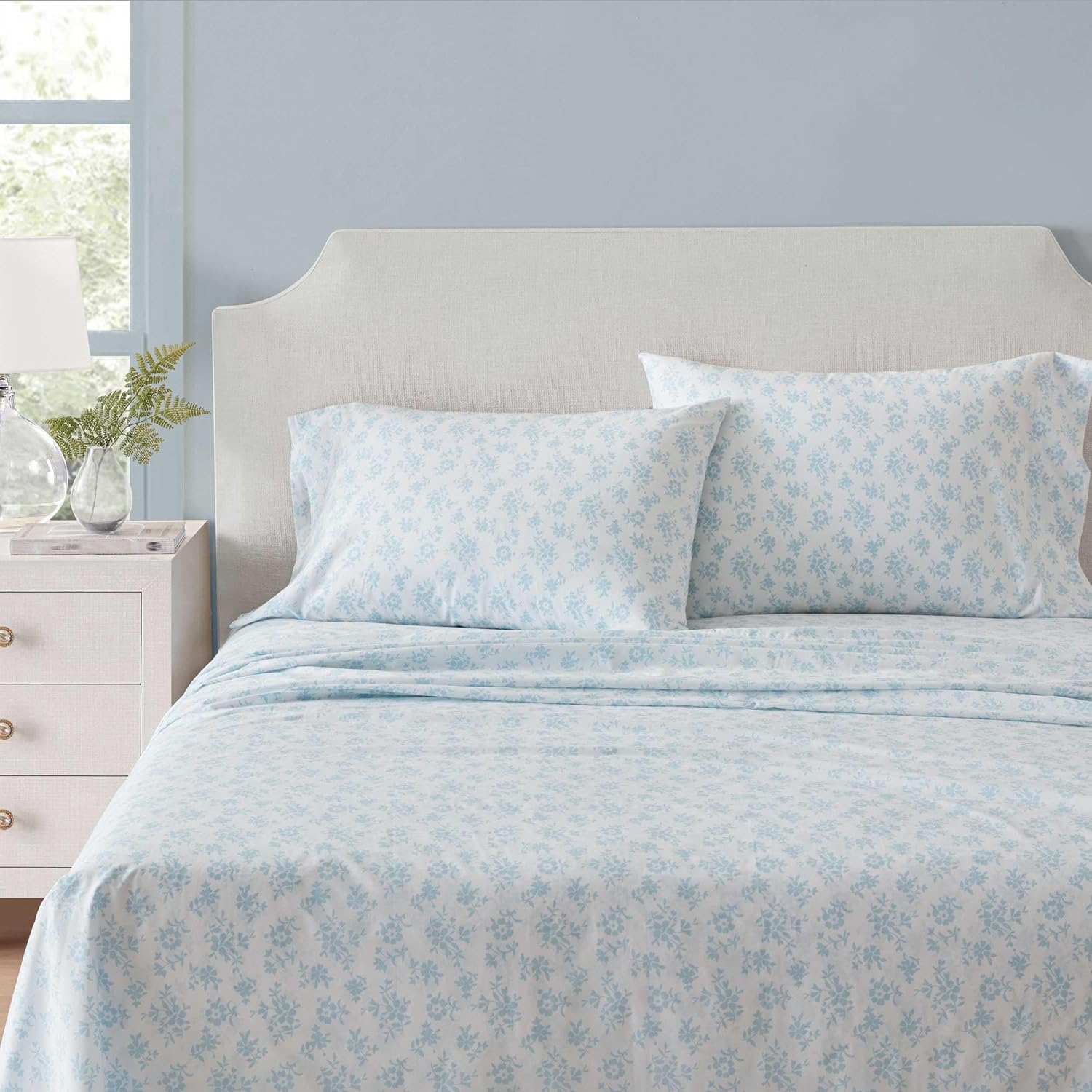 MarthaStewart Martha Stewart - Queen Size Sheets Set, Crisp & Tailored Cooling Sheets w/a Naturally Smooth Cotton Percale Lightweight Feel…
