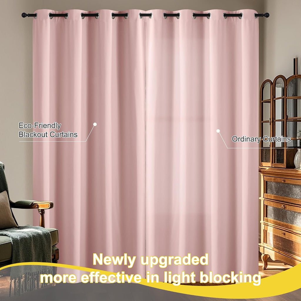 NICETOWN 100% Blackout Nursery Curtains 63 Inch Length for Kids Baby, Privacy Thermal Insulated Grommet Window Drapes for Play Room…