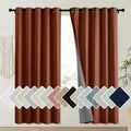 NICETOWN 100% Absolutely Blackout Linen Curtains with Thermal Insulated Liner, 62" Wide, 2 Panels, 72" Long Drapes, Grommet Retro Burnt…