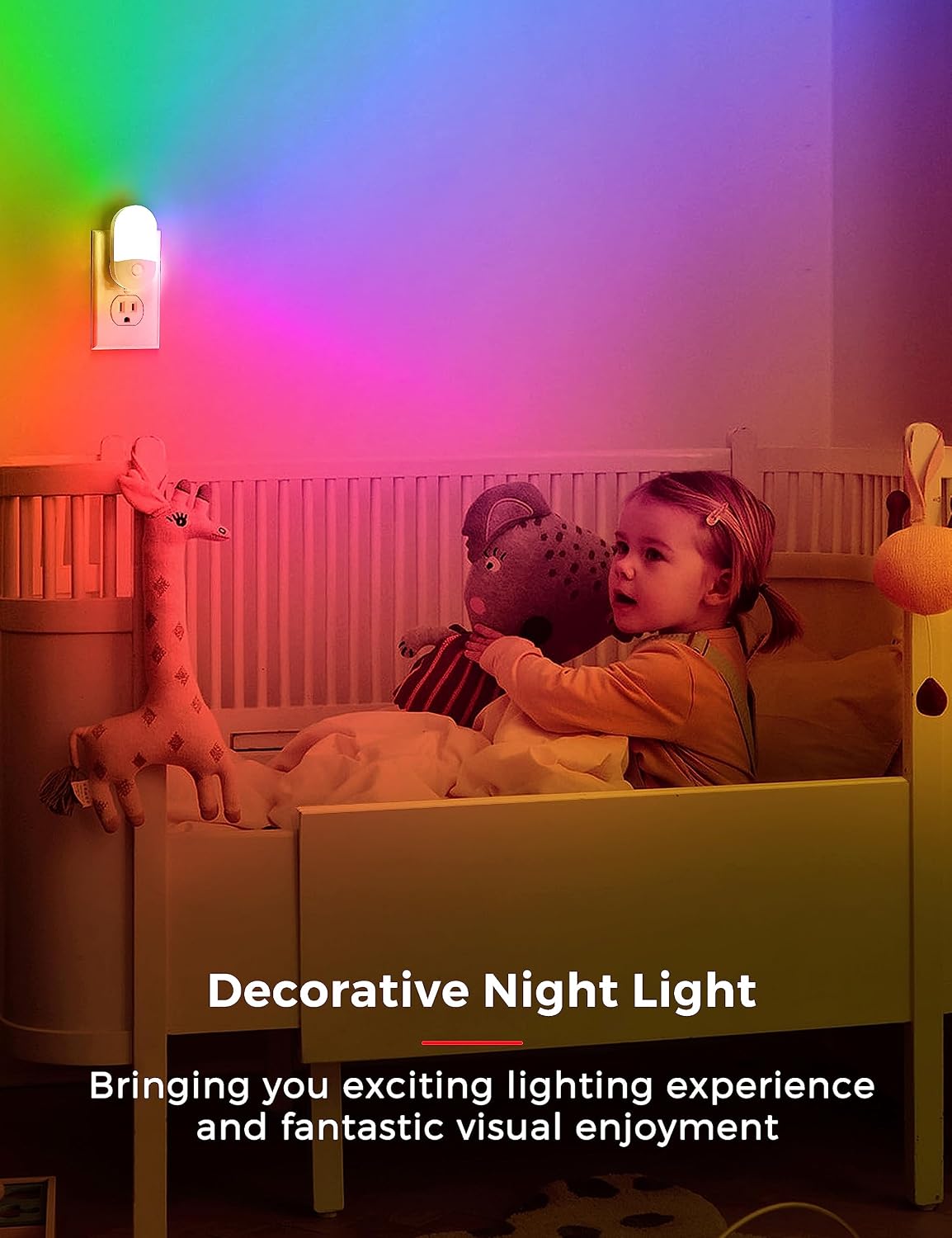 L LOHAS LED Night Light for Kids [2 Pack], 8-Color Changing Night Lights Plug into Wall, RGB LED Nightlights, Nightlight with Light…
