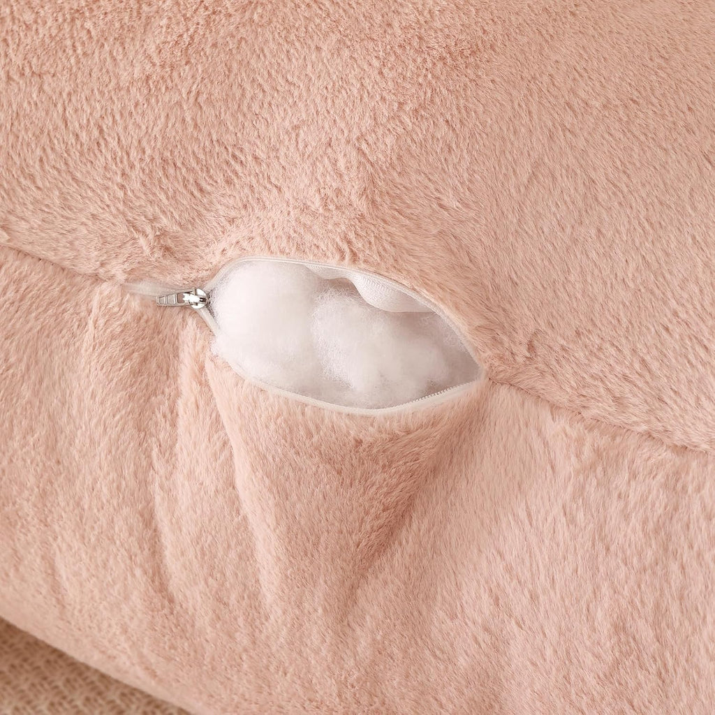 Pajeo Aesthetic Reading Pillow for Bed, Soft Faux Fur Sitting Pillow with Arms for Gaming & Lounging, Oeko-TEX Certified Plush Backrest Pillo…