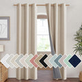 NICETOWN Cream 100% Blackout Linen Curtains 90 inch Long Burg for Living Room, 1 Pair, 42" Width Each Panel, Farmhouse Thick Completely…