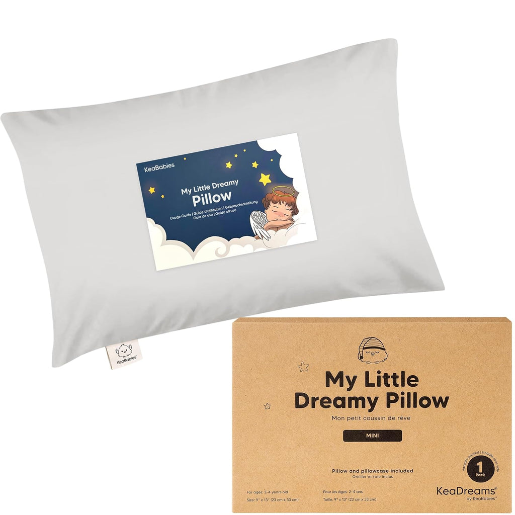Mini Toddler Pillow with Pillowcase - 9x13 My Little Dreamy Travel Kids Pillow for Sleeping, Toddler Bed, Small, Tiny, Organic Cotton…