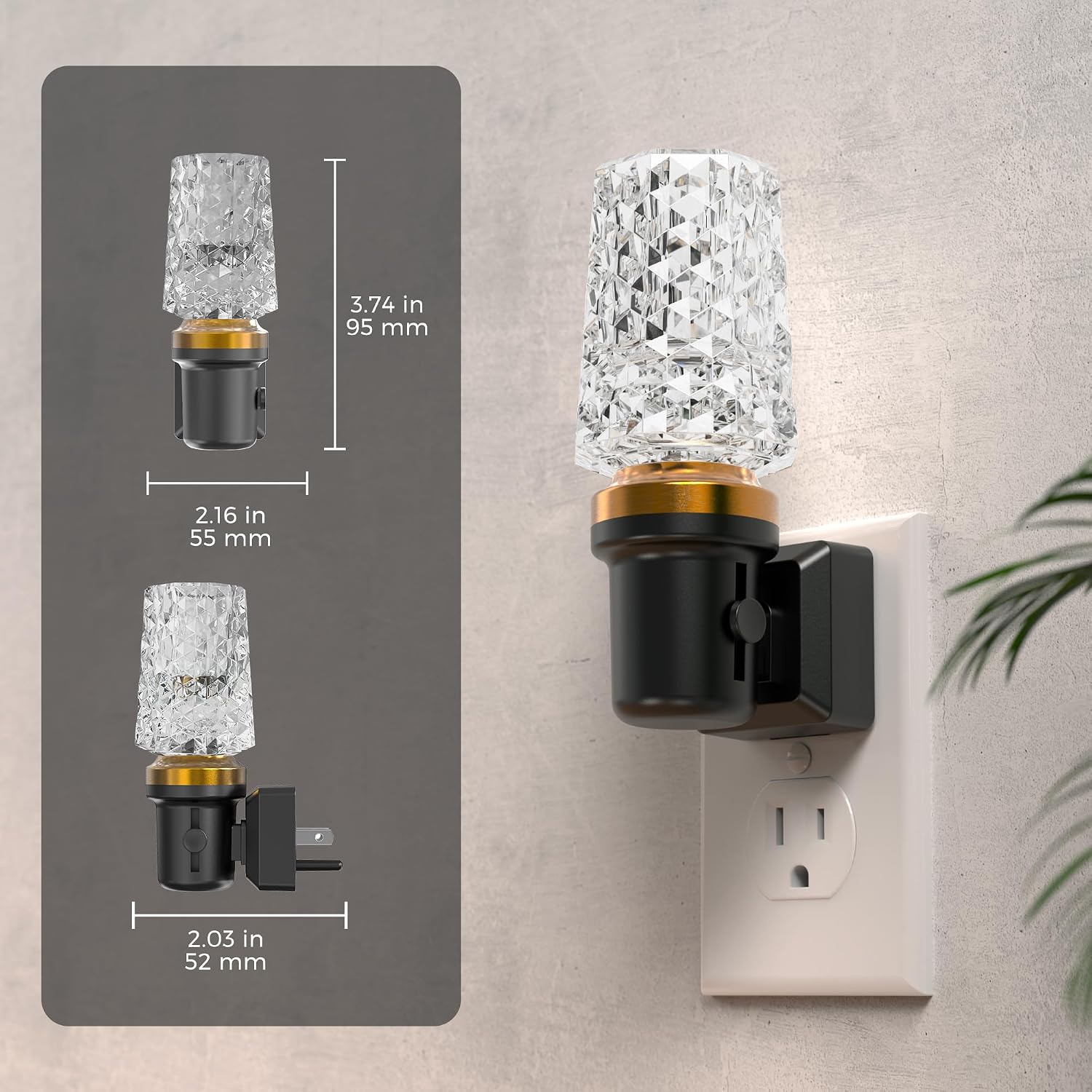 L LOHAS LED Night Light, Plug in Night Light with Light Sensor,0-100LM Brightness Adjustable,3000K Soft White, Acrylic Decorative…