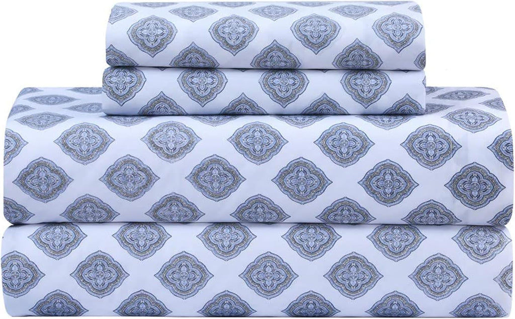 Featherstitchnewyork Feather & Stitch Softest 100% Cotton Sheets, 300 Thread Count Percale Weave Bedding, 16" Deep Pocket, Cooling Sheets,…