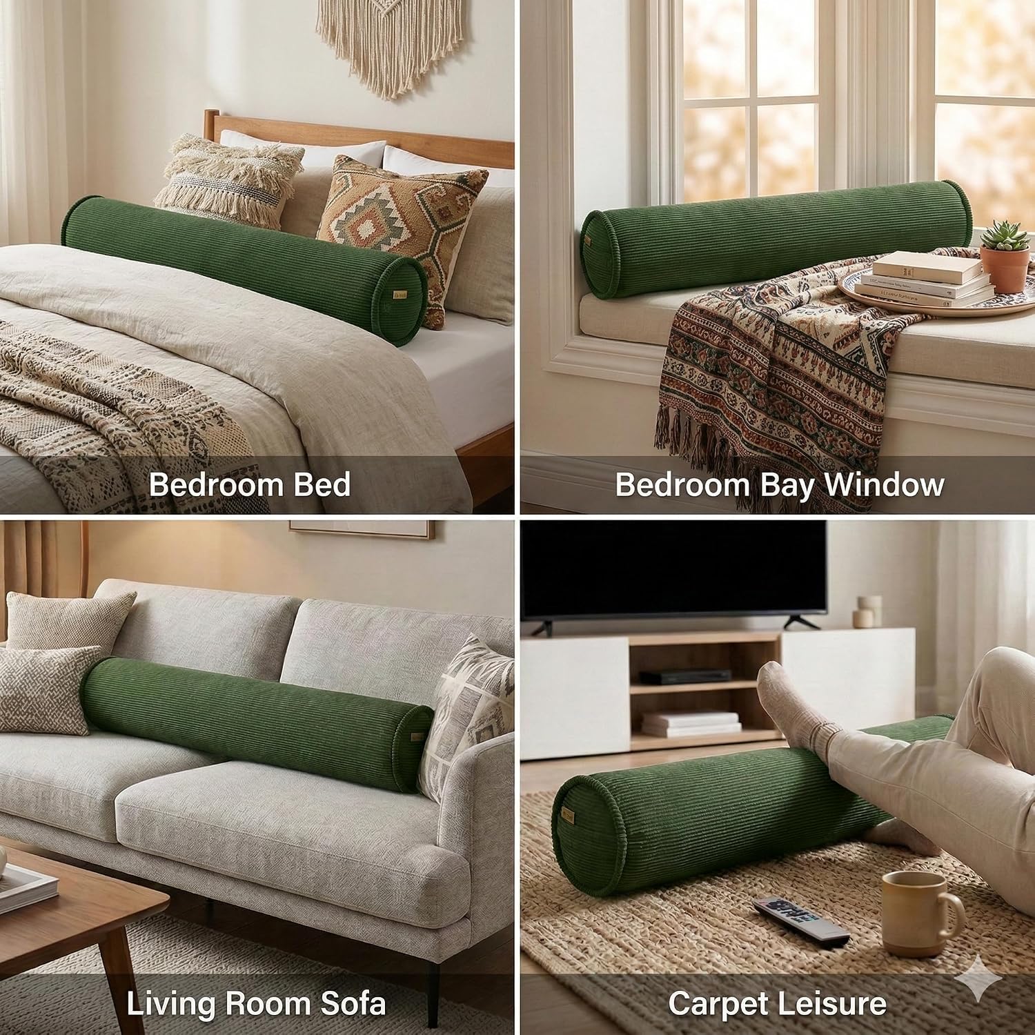 Cuddle Pillow – Corduroy Long Body Pillow for Adults, Cozy Bolster Pillow for Bed, Soft & Supportive for Relaxing Sleep,47 x 7.87…