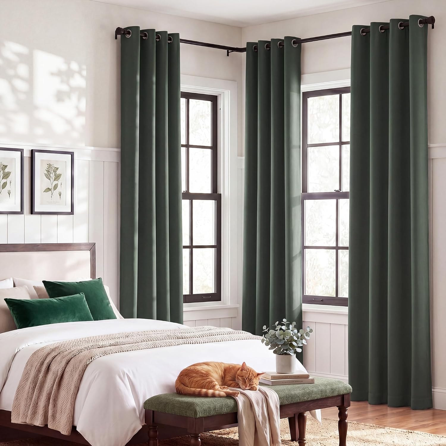 Nicetown 100% Blackout Curtains 84 inches Long, Pair of Energy Smart & Noise Blocking Out Drapes for Baby Room Window, Thermal Insulated Gu…