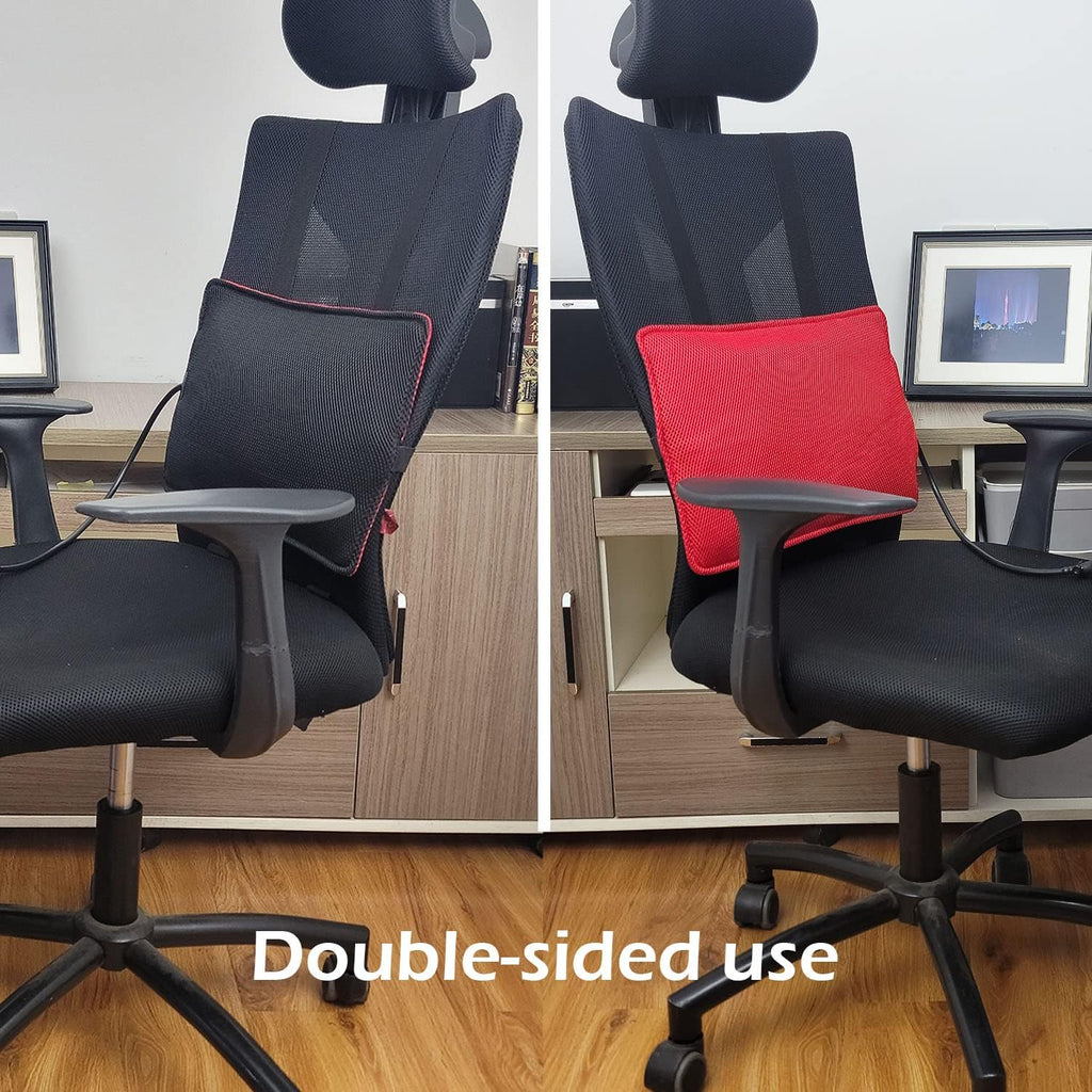 Inflatable Lumbar Support Pillow for Office Chair and Car Seat, Back Support Cushion with Air Pump for Reducing Lower Back Pain