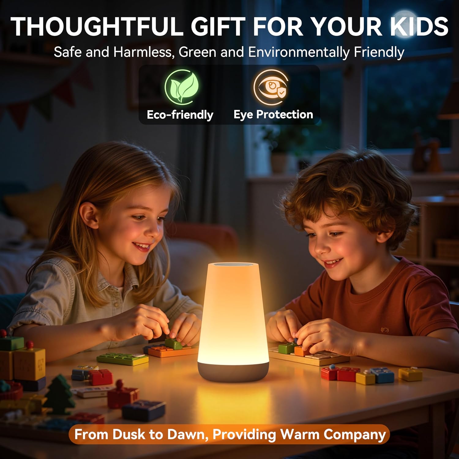 Auxmir Rechargeable LED Night Light, Touch & Remote Control Bedside Lamp with 13 Colors, 5 Brightness Levels, Portable Table Lamp for…
