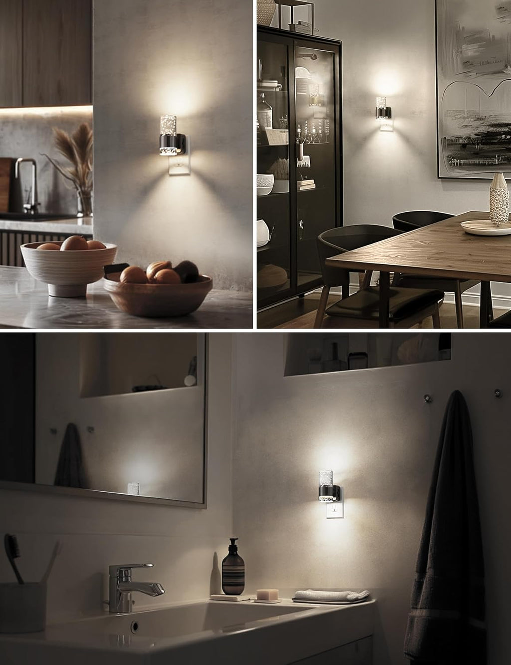 L LOHAS LED Night Light, Dimmable Night Lights Plug into Wall, 2 Pack Acrylic Nightlights with 0-100 LM Adjustable Brightness, 5000K Plug…