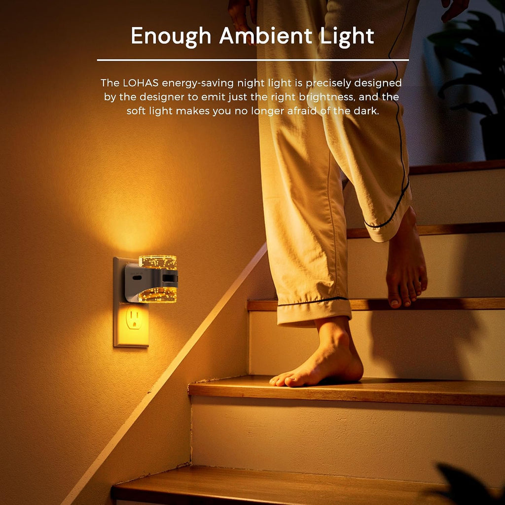 Llohasled L LOHAS LED Motion Sensor Night Light, 2 Pack 5CCT Color Temperature Change Night-Light, Bubble Night Lights Plug into Wall, Dimmab…