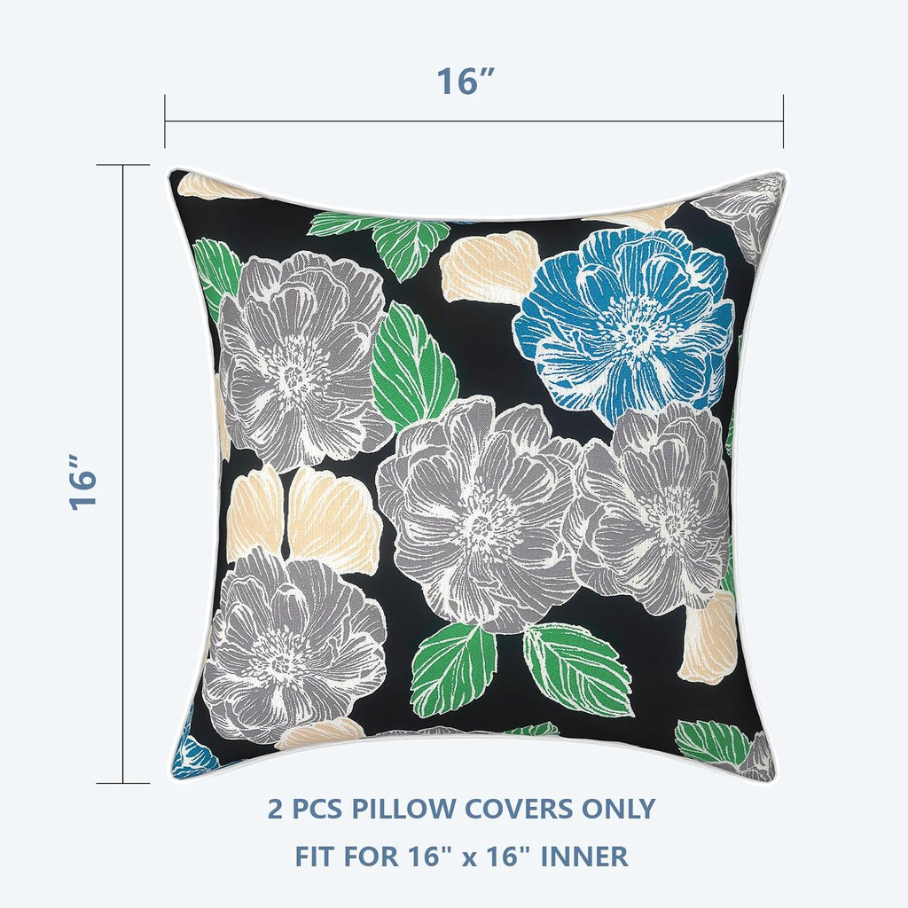 LVTXIII Outdoor Throw Pillow Covers Set of 2, Patio Waterproof Pillow Cases Fade Resistant Accent Pillow Covers for Home and Garden…
