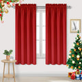 Dwcn Red Room Darkening Blackout Curtains - Rod Pocket Thermal Insulated Privacy Energy Saving Window Curtain Drapes 42x 72 inch Length, Se…