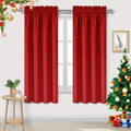 Dwcn Blackout Curtains for Bedroom - Thermal Insulated Privacy Energy Saving Rod Pocket Drapes for Living Room, W 38 x L 63 Inch, Red, Set…