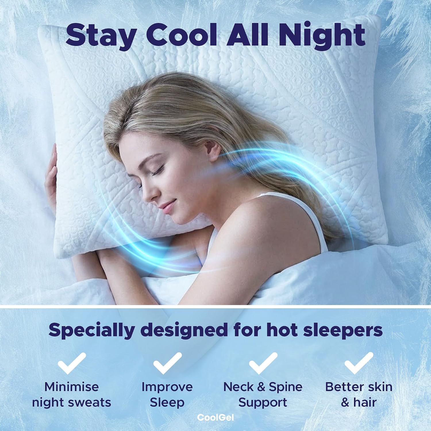 Coolgel Cooling Pillow Standard Size - Shredded Memory Foam Pillow with Double Sided Cooling Gel for Hot Sleepers, Breathable Washable Quil…