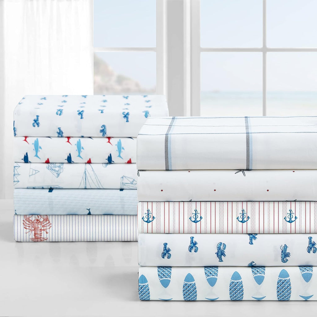 Nautica King Size Sheets Set, Crisp & Tailored Cooling Sheets with a Smooth Cotton Percale Lightweight Feel - Bed Sheets with Matching Pill…