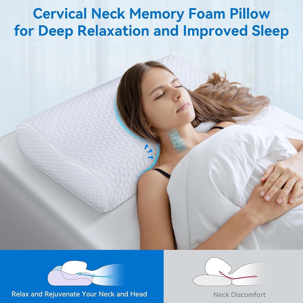 zibroges Cervical Neck Pillow King Size - Cooling Adjustable Sandwich Dynamic Memory Foam Pillows for Sleeping, Contour Pillow Ergonomic Or…