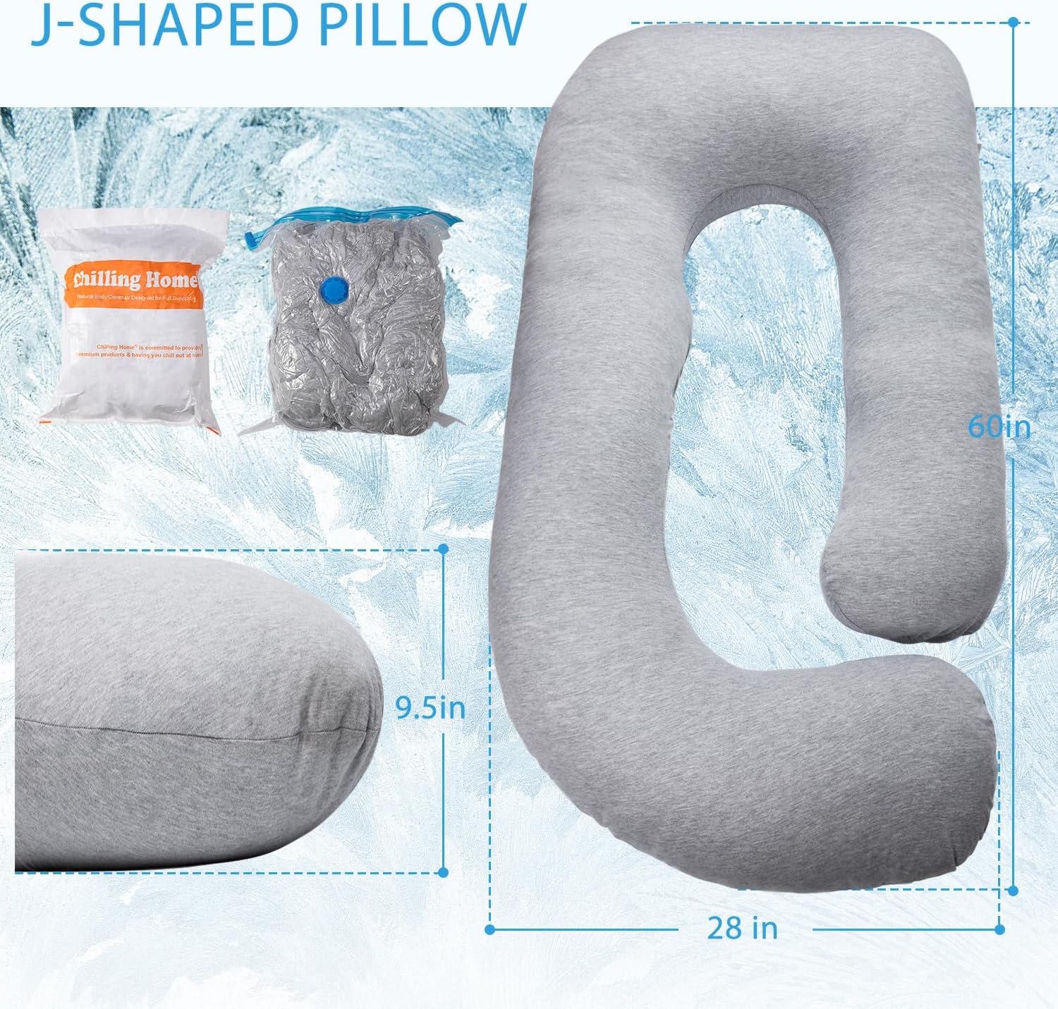 ChillingHome Chilling Home Pregnancy Pillow, Full Body Maternity Pillow for Pregnant Women, 63 inch Comfort U Shaped Pillow with Removable…