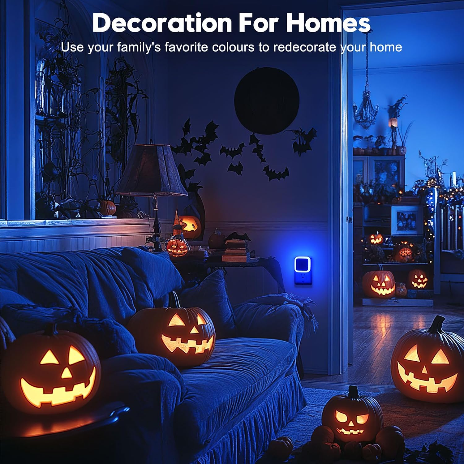 Sujeet Blue Night Light 4 Pack, Night Lights Plug into Wall 4-Pack, Nightlight Plug in Night Lights, Dusk to Dawn Night Lamp Led Night…
