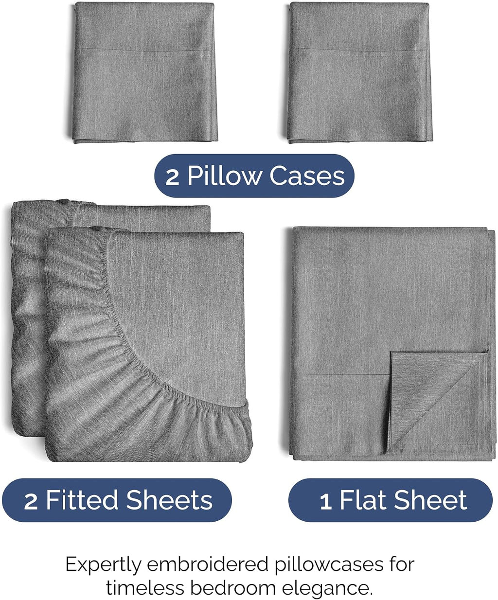 Split King Size 5 Piece Sheet Set - Comfy Breathable & Cooling Sheets - Hotel Luxury Bed Sheets for Women & Men - Deep Pockets, Easy-Fit…