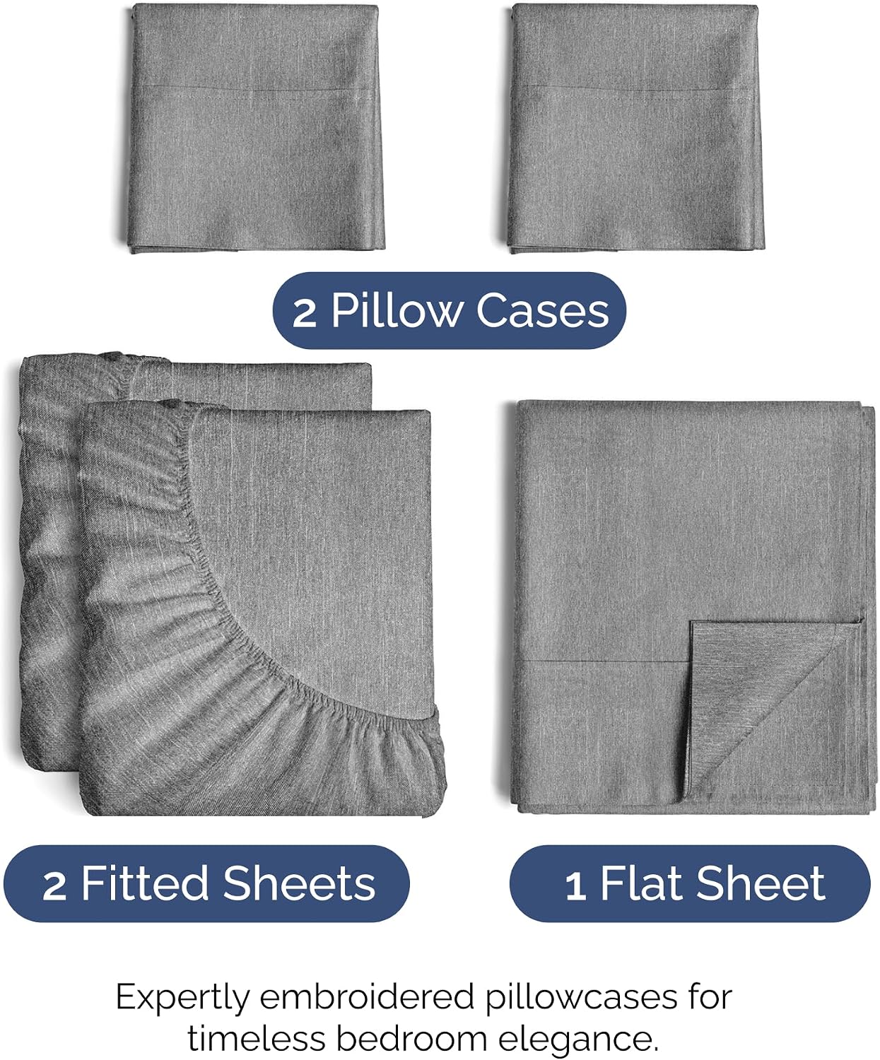 Split King Size 5 Piece Sheet Set - Comfy Breathable & Cooling Sheets - Hotel Luxury Bed Sheets for Women & Men - Deep Pockets, Easy-Fit…