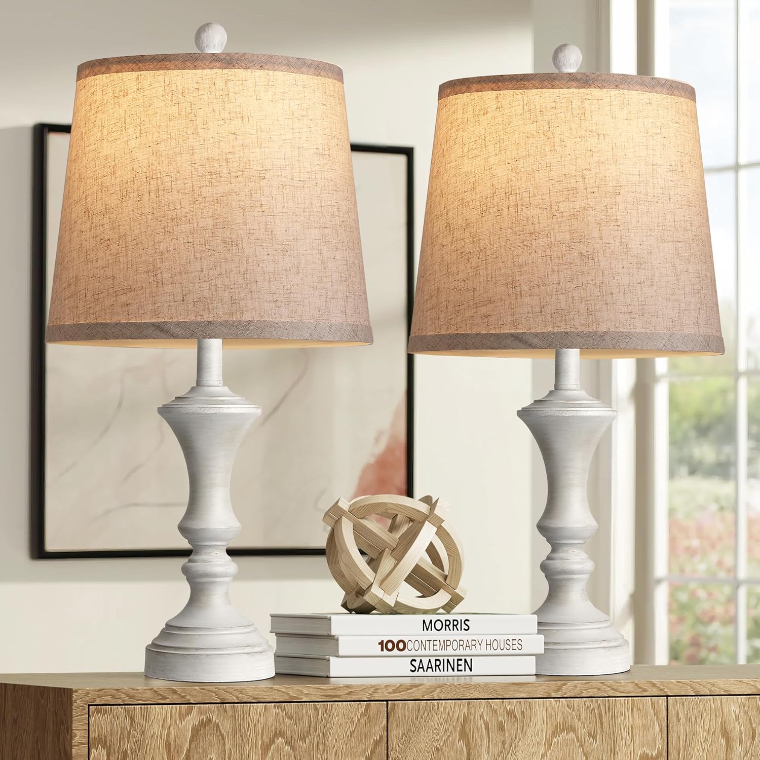 Retro Table Lamps Set of 2 Nightstand Lamp for Bedroom Vintage Rustic Table Lamps for Living Room Traditional Nightstand Bedside Lamps…