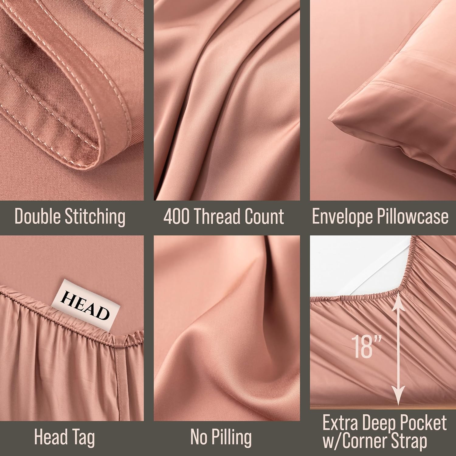 Bella Coterie Luxury Bamboo Viscose Queen Size Sheet Set | 100% Organically Grown | Ultra Soft | Cooling for Hot Sleepers | 18" Deep…