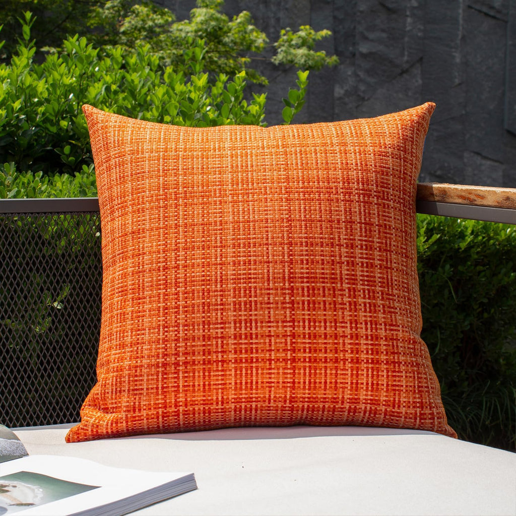 Kevin Textile Pack of 2 Decorative Outdoor Waterproof Fall Pillow Covers Square Garden Cushion Sham Throw Pillowcase Shell for Patio Tent…