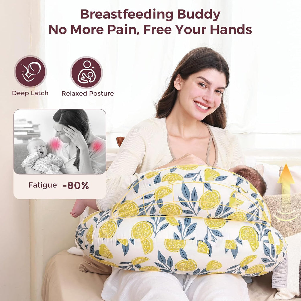 Momcozy Innovative Safety Guard Nursing Pillow for Breastfeeding- Wider Feeding Pillows for More Support for Mom & Baby- Easier Nursing &…
