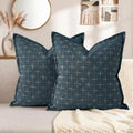 AVOINcolorlife AVOIN colorlife Pack of 2 Decorative Throw Pillow Covers 22x22 Inch, Flange Edges Woven Textured Cushion Case Home Decor for…