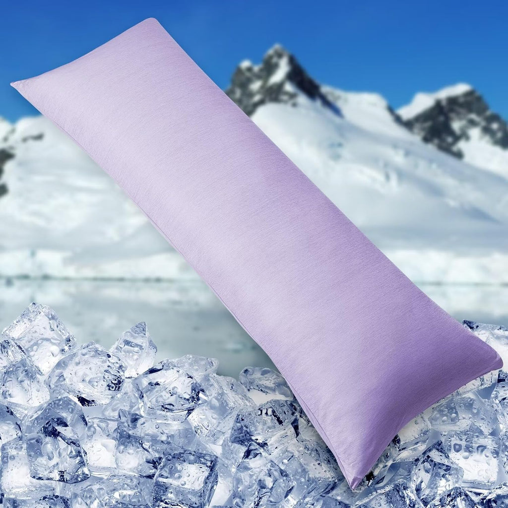 Homfine Cooling Pillowcase Body Size - Double Side Q-Max 0.439 Cooling Fiber for Pillow Protector, Breathable Long Cold Pillow Cover for Ho…