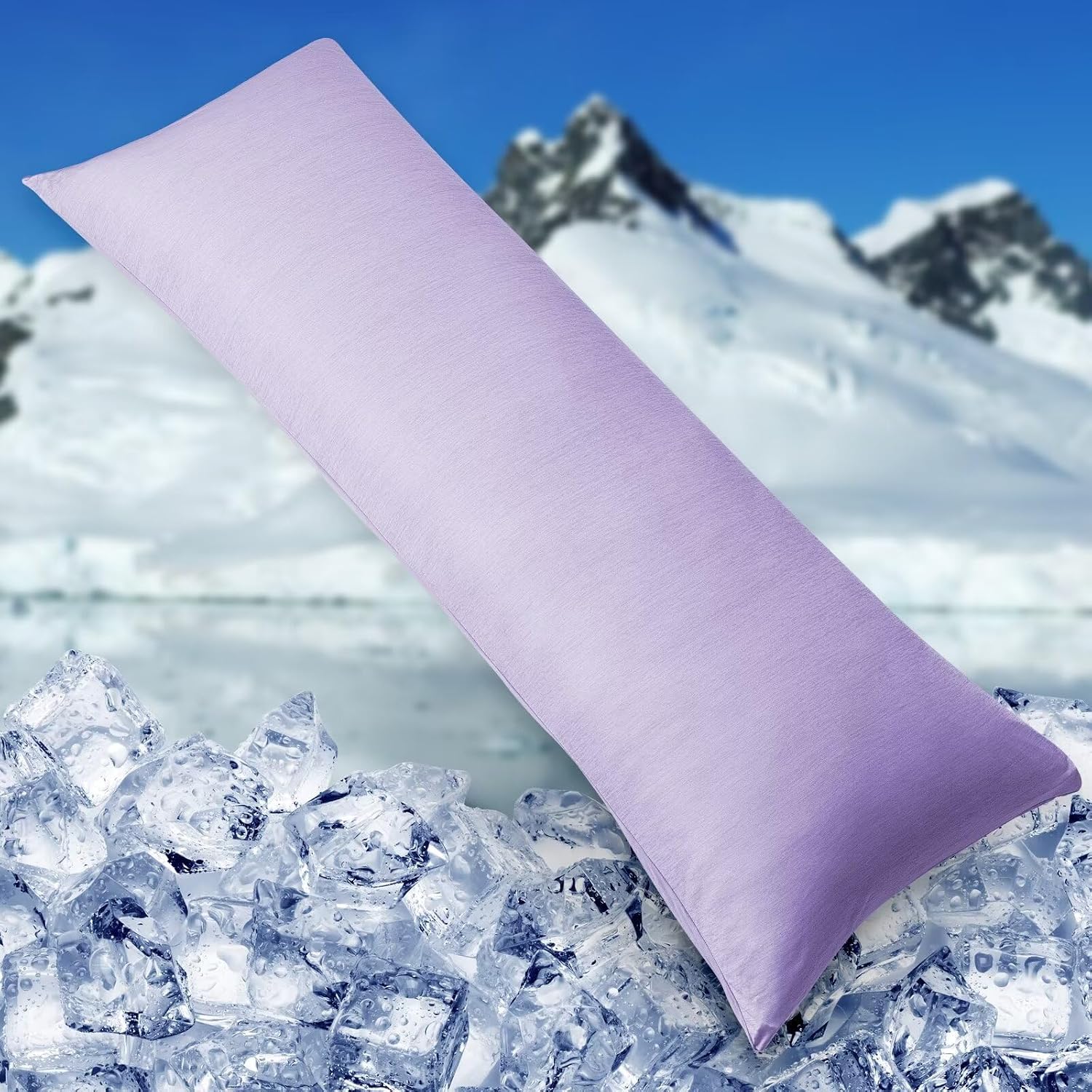 Homfine Cooling Pillowcase Body Size - Double Side Q-Max 0.439 Cooling Fiber for Pillow Protector, Breathable Long Cold Pillow Cover for Ho…