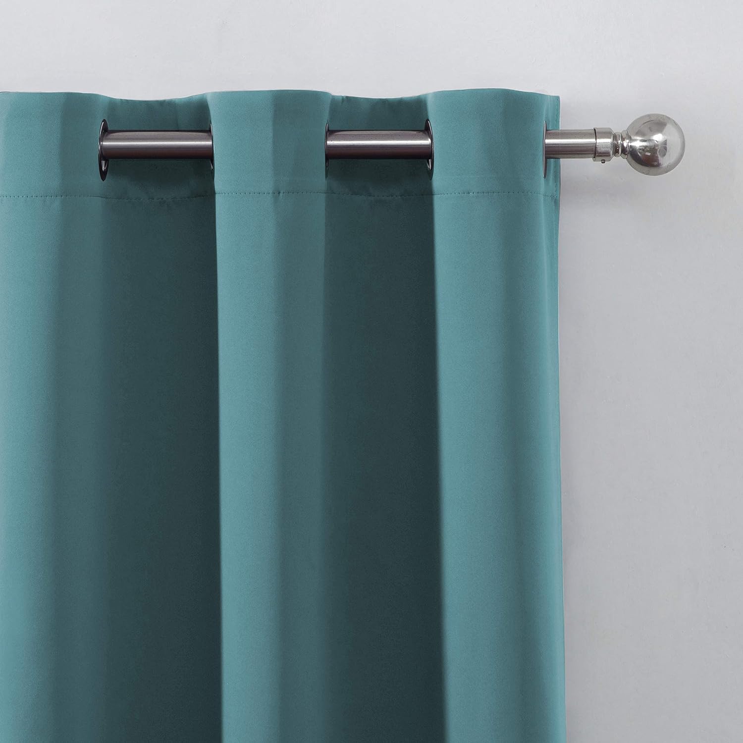 Lemomo Sea Teal Thermal Blackout Curtains/42 x 84 Inch/Set of 2 Panels Room Darkening Curtains for Bedroom 84 Inch silver