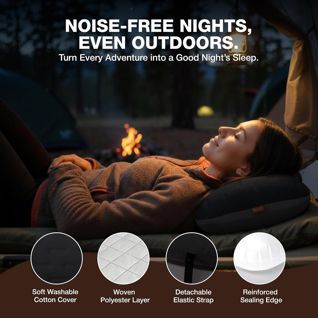 Inflatable Camping Pillow - Ultralight Compact Air Pillow for Travel, Backpacking & Hiking - Ergonomic Neck & Lumbar Support - Portable…