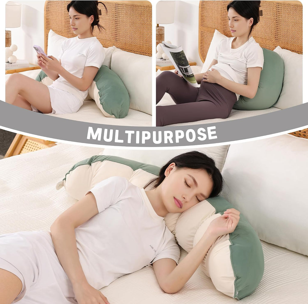 Peallow(Pat. Pend) – Long Round Body Pillow for Adults, Bolster Pillow for Sleeping, Soft and Supportive Pillow for Sleeping & Lumbar…