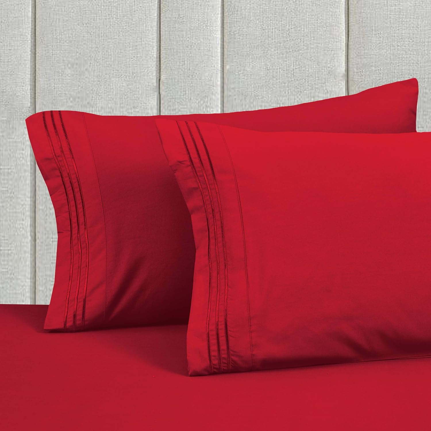 MocassiLuxuryBedding Mocassi Queen Size 4-Piece Bed Sheet Set - 1800 Hotel Quality Microfiber 18-24 Inches Extra Deep Pocket Fitted Sheet-…