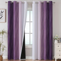 Estelartextiler Estelar Textiler Purple and Greyish White Ombre Blackout Curtains 90 Inch Length 2 Panels Set, Thermal Insulated Drapes for…