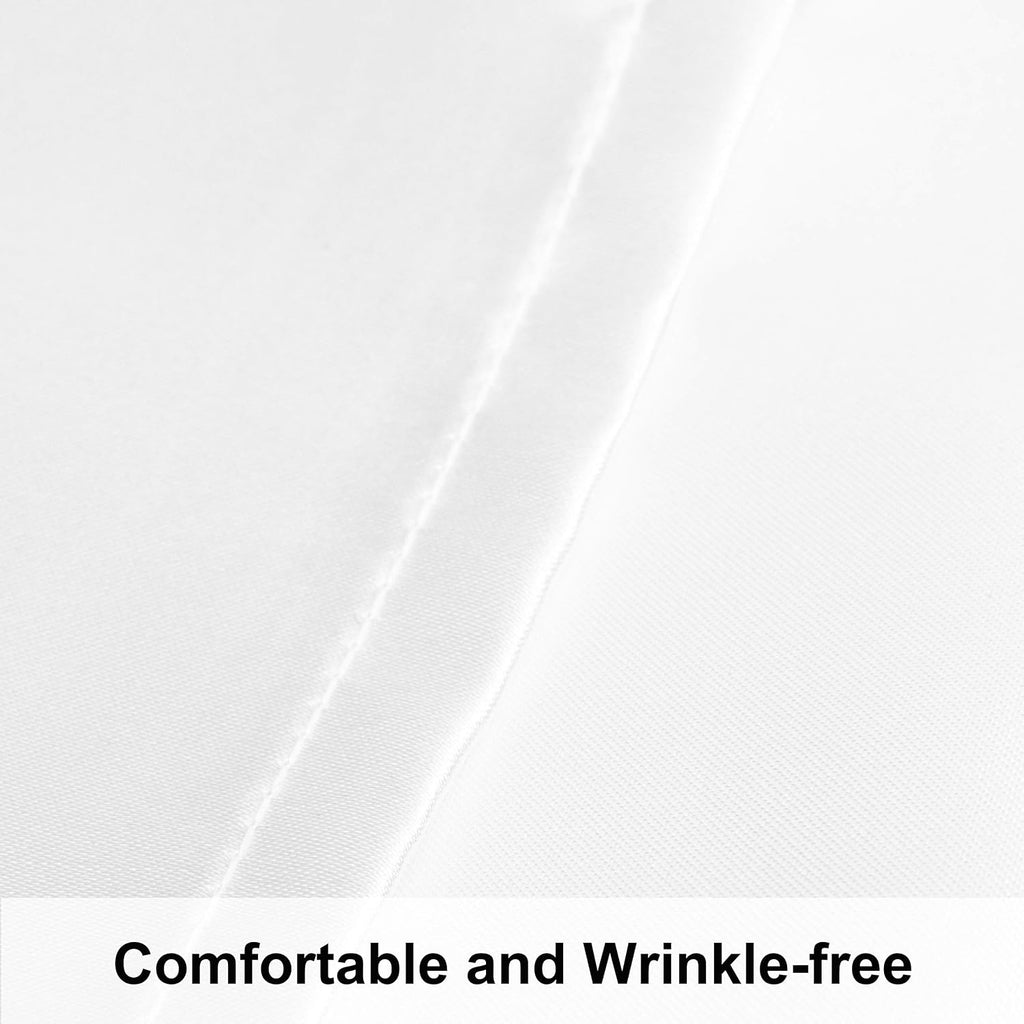 Ntbay Satin Body Pillowcase for Hair and Skin, Luxurious and Silky Pillow case with Envelope Closure, 20x54 Inches, White 54 Inches White