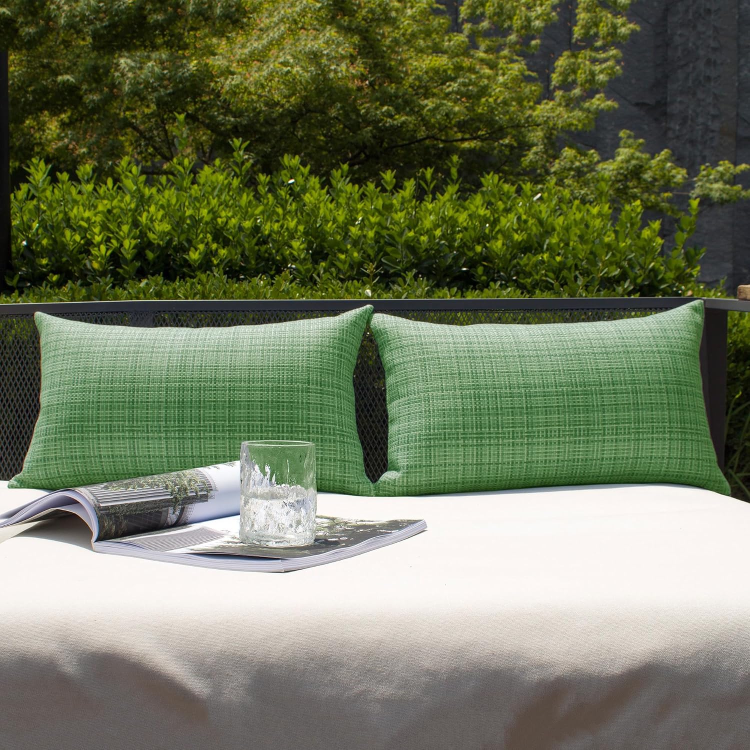 Kevin Textile Pack of 2 Spring Decorative Outdoor Waterproof Pillow Covers Garden Cushion Sham Throw Pillowcase Shell for Patio Tent…