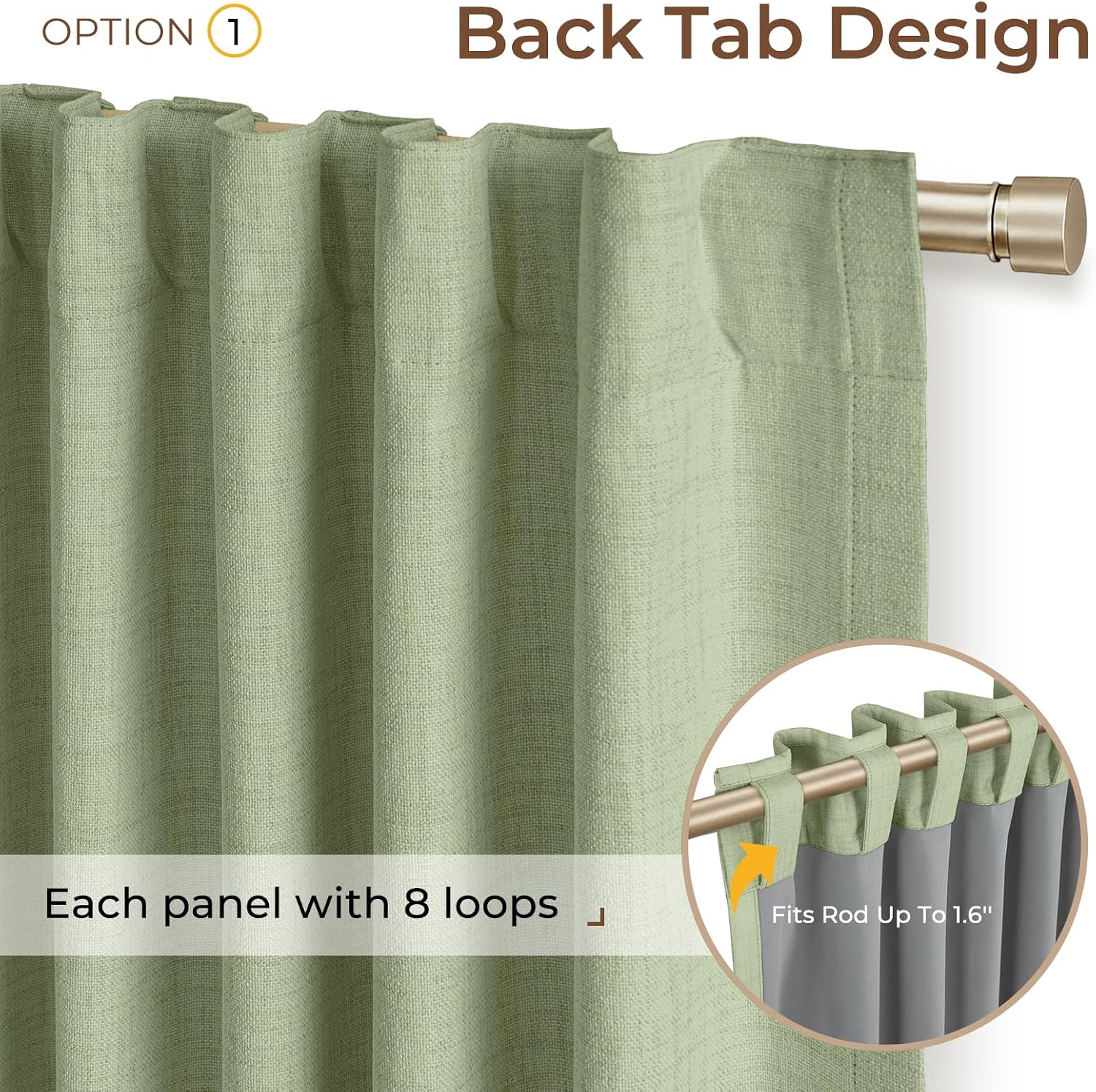 Inovaday 100% Blackout Curtains 90 Inches Length 2 Panels Set, Back Tab/Rod Pocket Linen Black Out Curtains for Bedroom, Thermal Insulated…