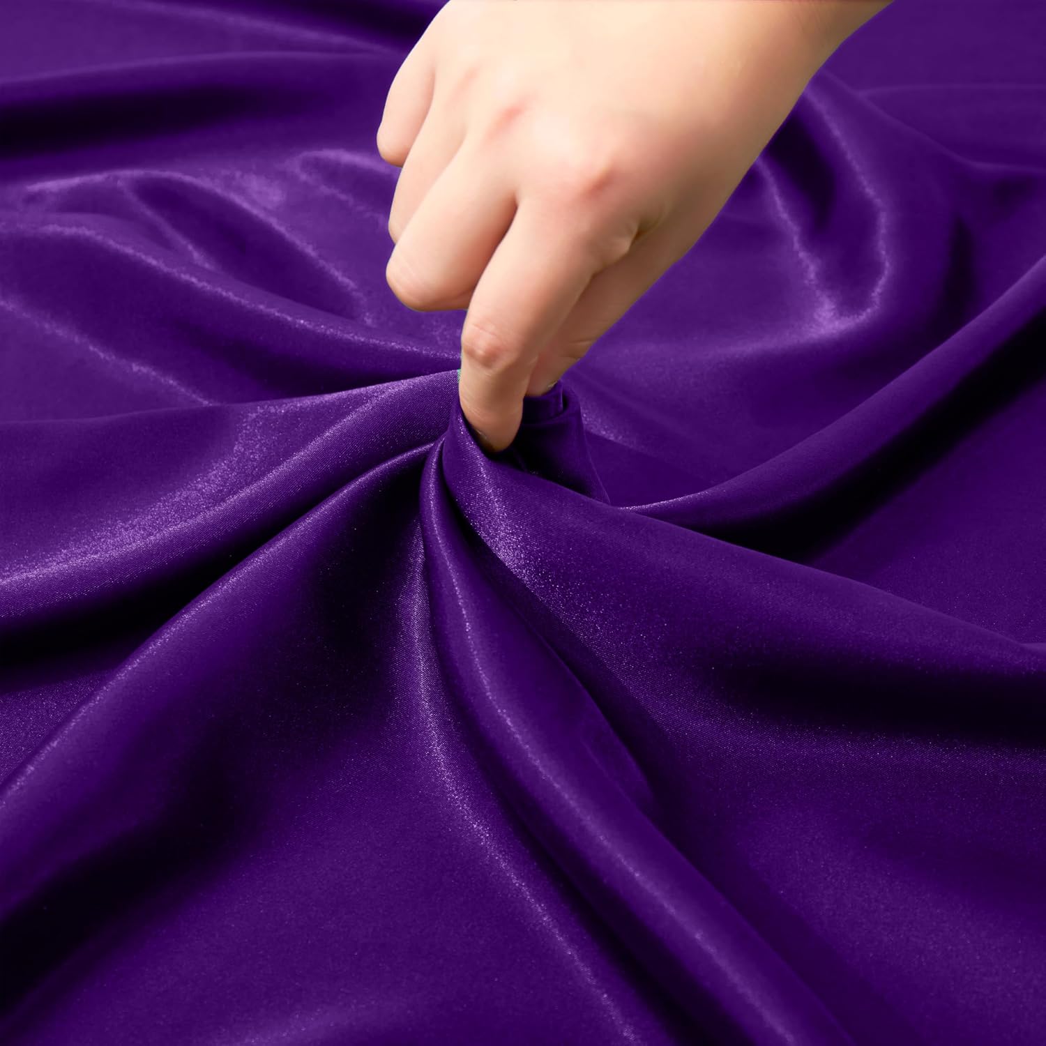 VACVELT 4pcs Purple Satin Sheets Queen Size Bed Set, 15 Inch Deep Pocket Silky Satin Sheet Set, Soft Satin Bedding Set Cooling & Luxury…