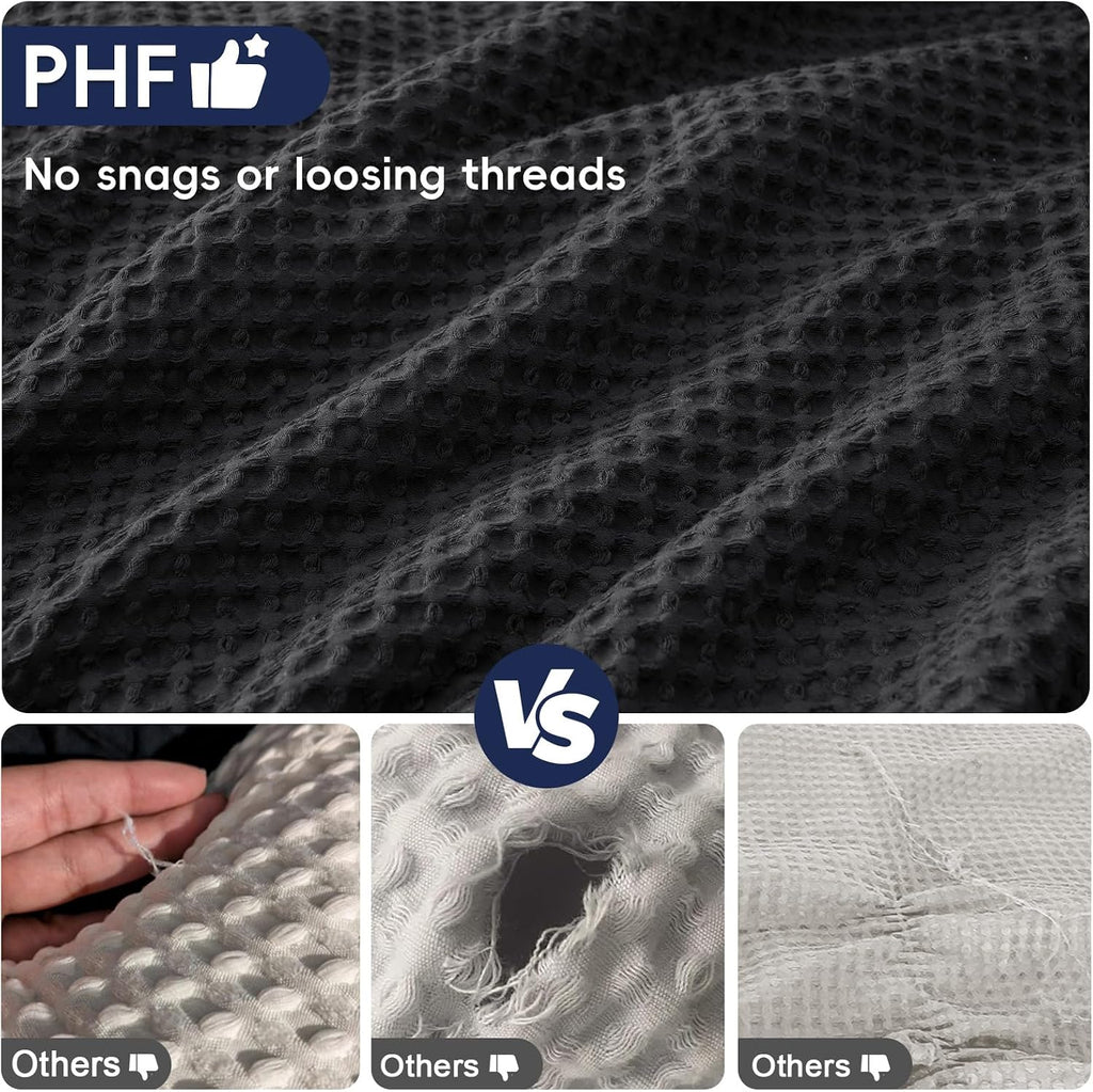 Phf Ultra Soft Waffle Weave Pillow Shams King Size, No Insert, 2 Pack 20" x 36" Pillowcases, Breathable & Skin-Friendly Pillow Cases, Stylis…