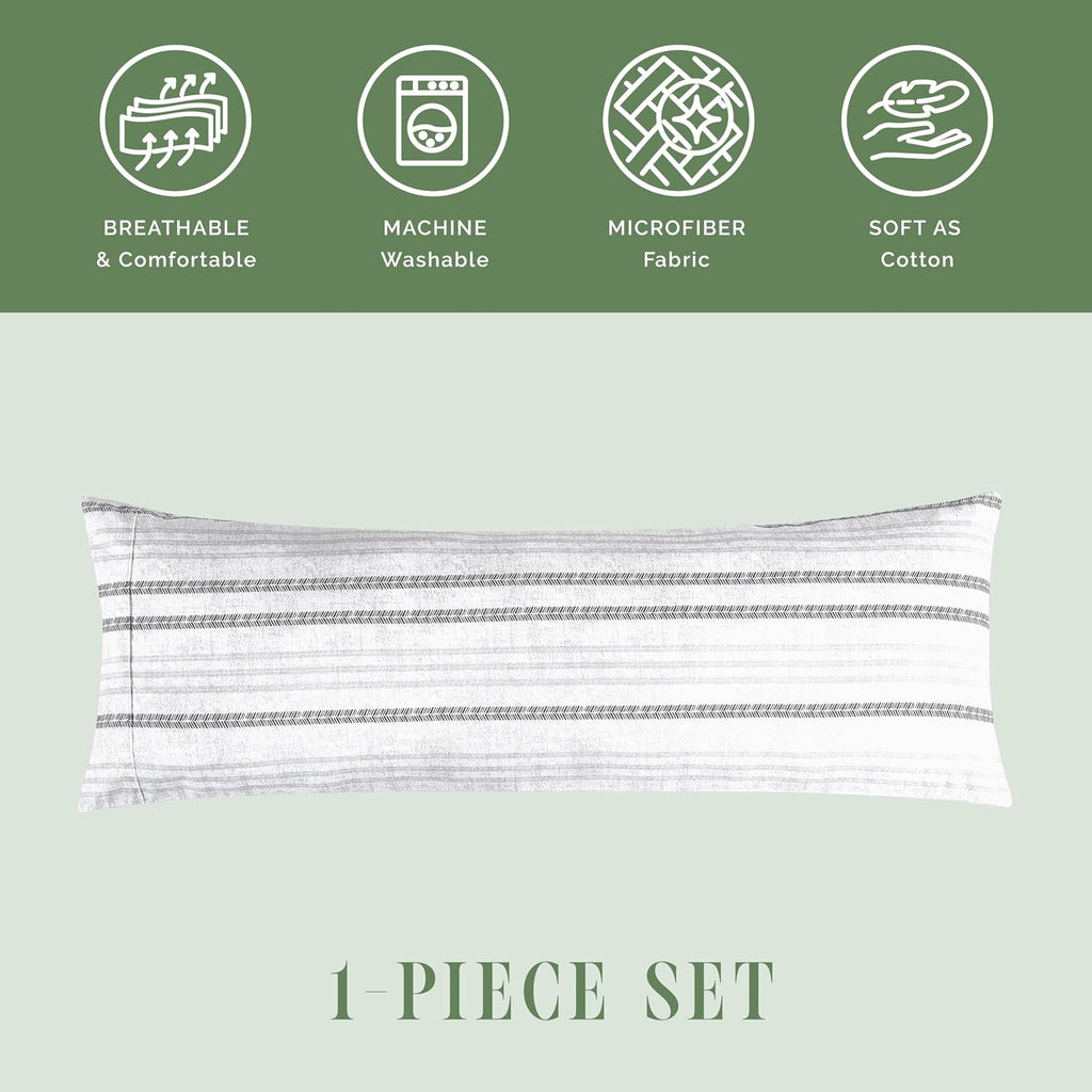 Elegantcomfort Elegant Comfort Ultra Soft 1-Piece Set Striped Print Pillowcases - 1500 Hotel Quality Microfiber, Soft and Smooth Hidden Zip…