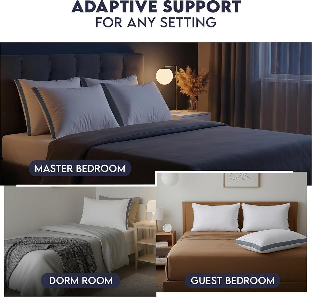 Utopiabedding Utopia Bedding Bed Pillows for Sleeping King Size (Grey), Set of 2, Soft & Fluffy Pillow with Down Alternative Filling, Cooli…